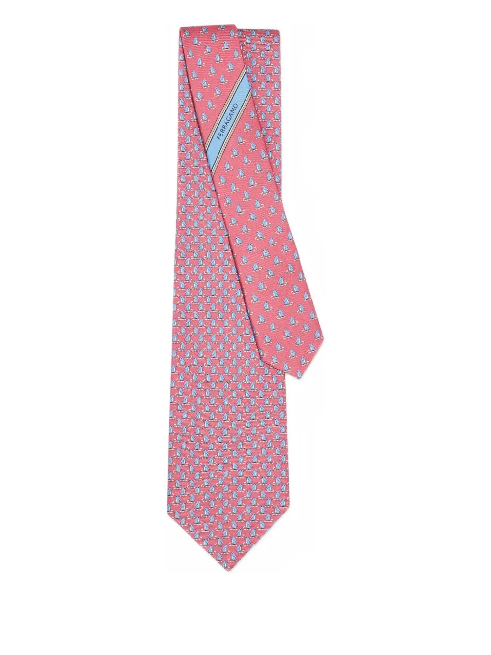 Ferragamo penguin-print silk tie | Pink | Image 1