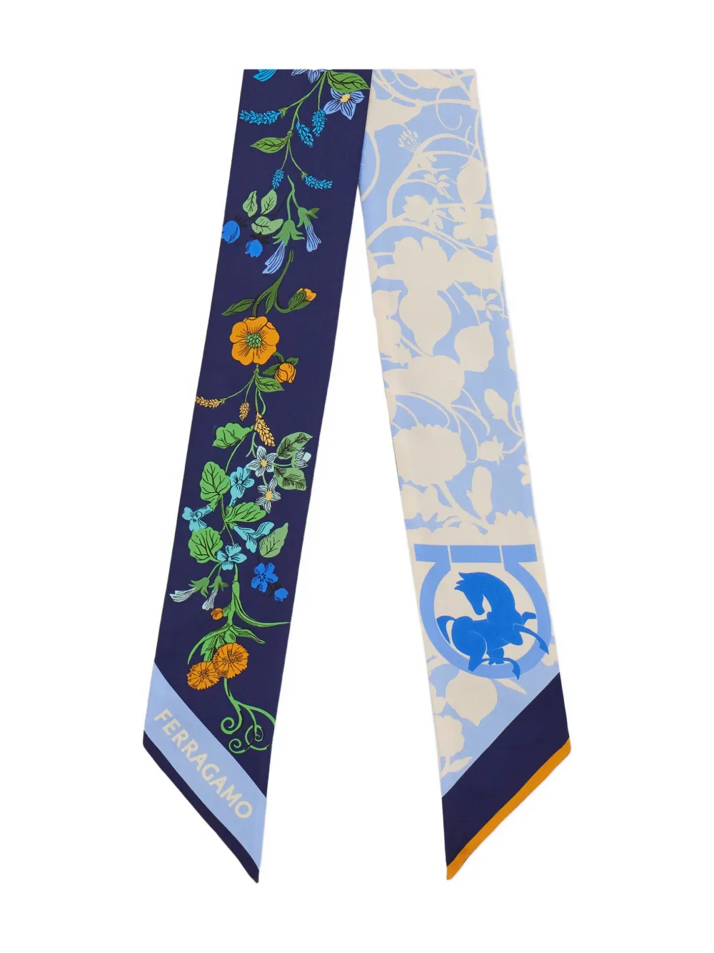 Ferragamo Bandeau con stampa Pegasus - Blu