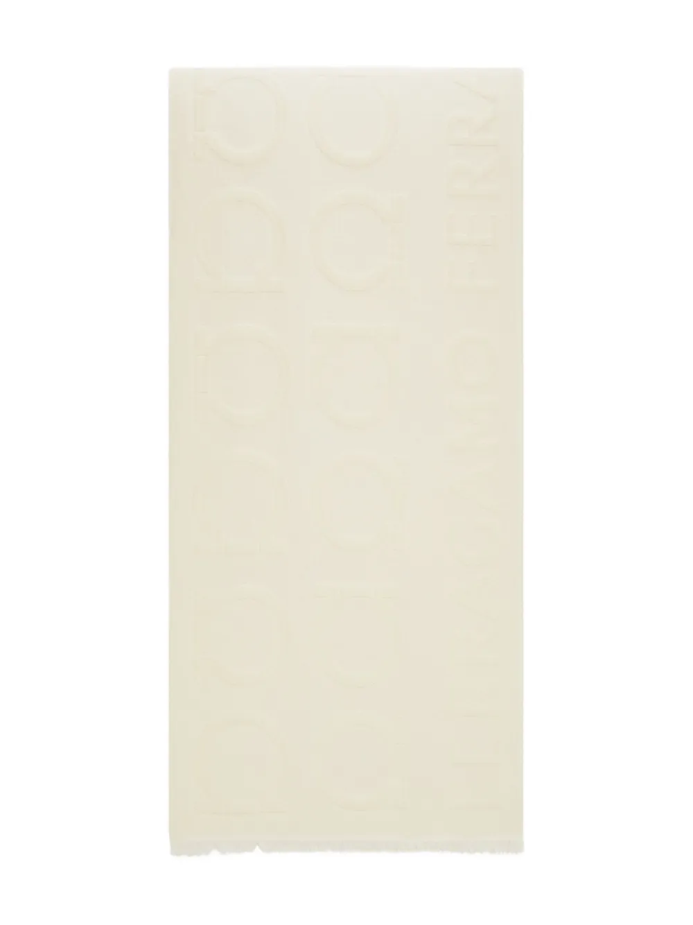 Ferragamo Gancini Jacquard Logo Scarf In White