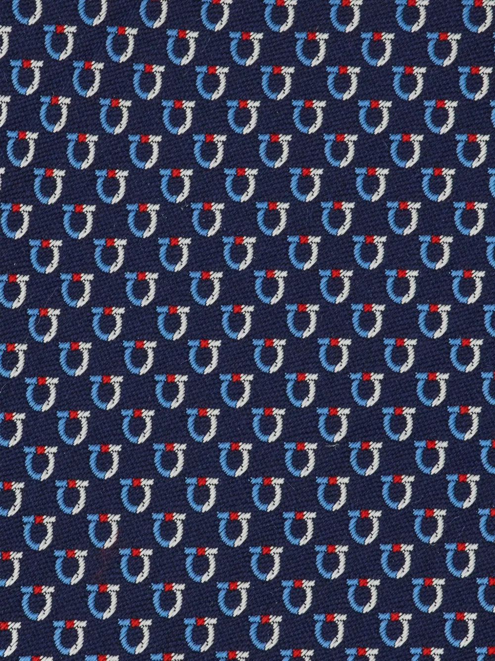 Ferragamo Gancini-pattern Silk Tie In Blue