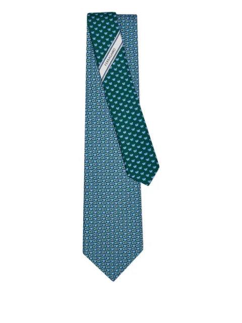 Ferragamo butterfly-gancini-print silk tie