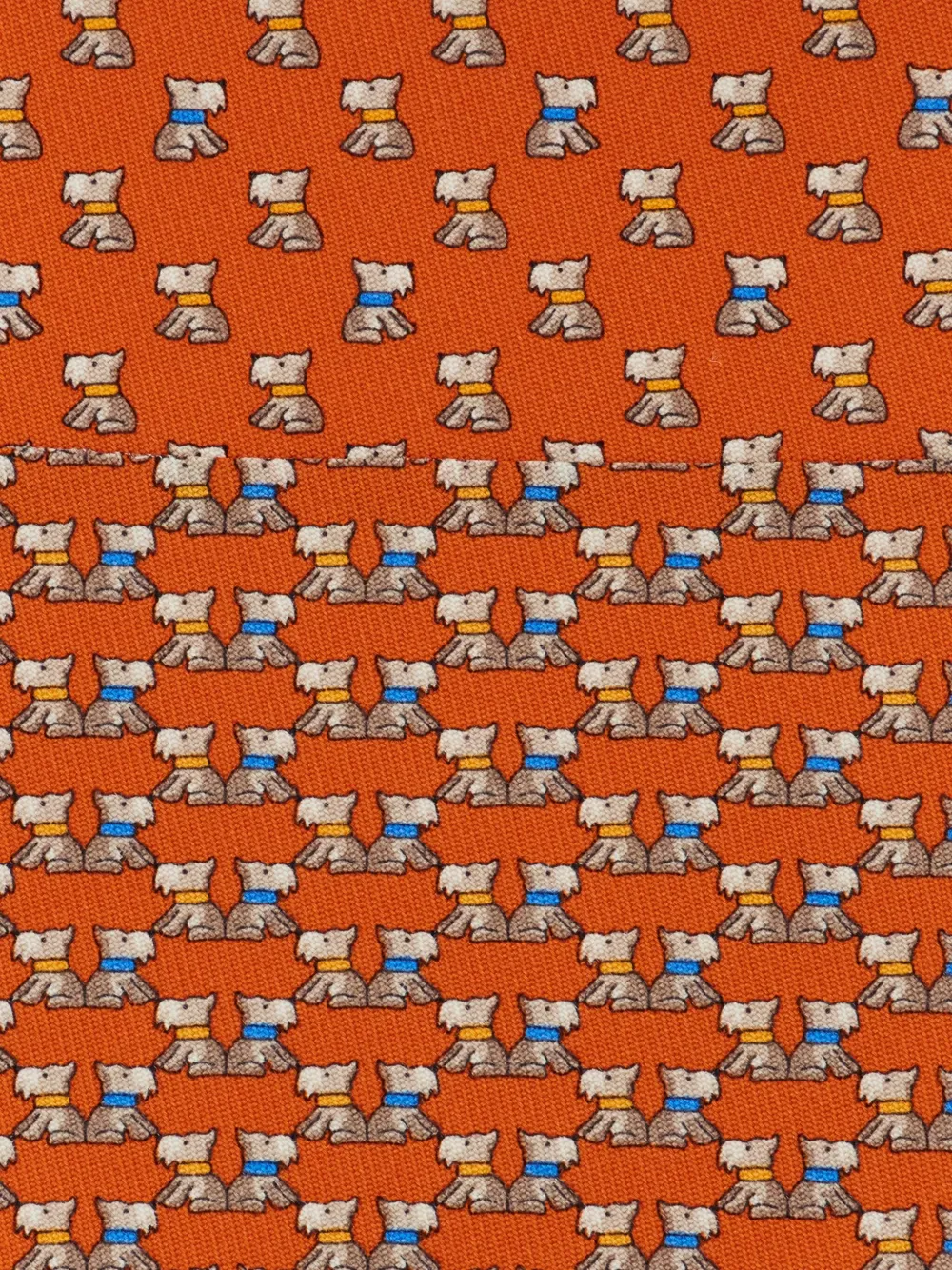 Ferragamo Zijden stropdas met terriër-print Oranje