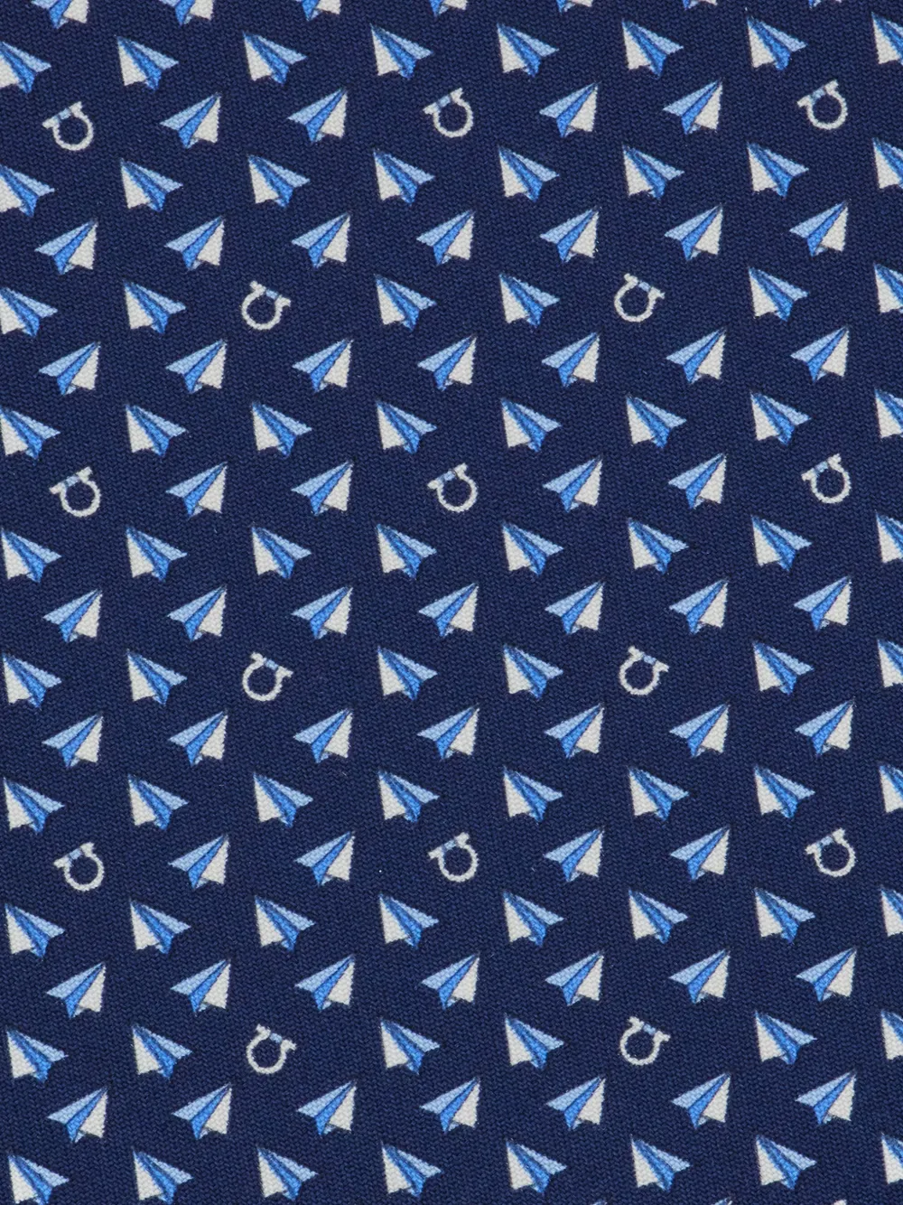  Ferragamo Corbata Con Estampado De Correo - Azul 