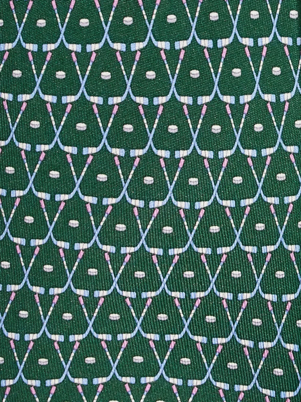 Ferragamo Zijden stropdas met hockey-print Groen