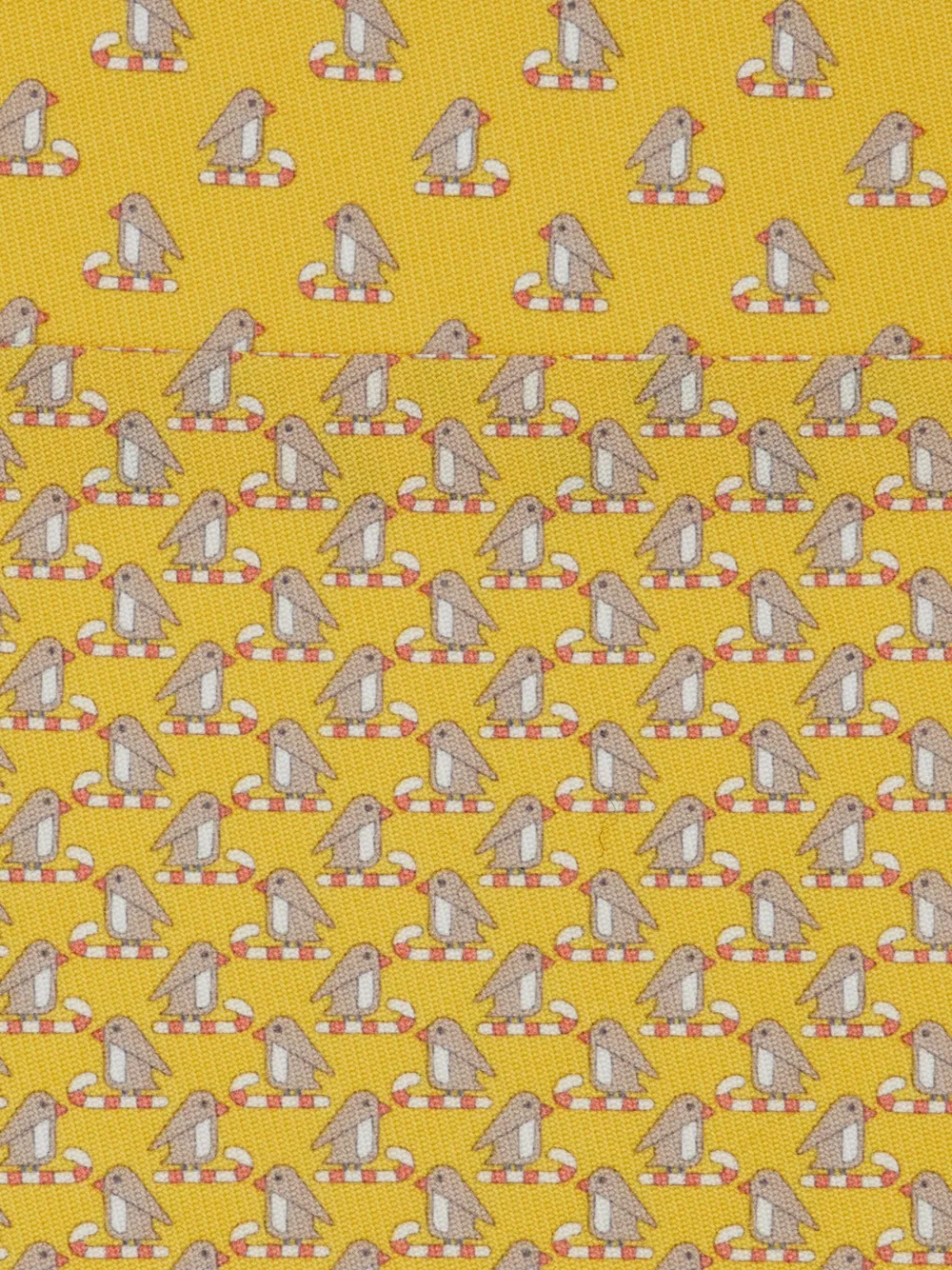 Ferragamo Zijden stropdas met pinguïn-print Geel