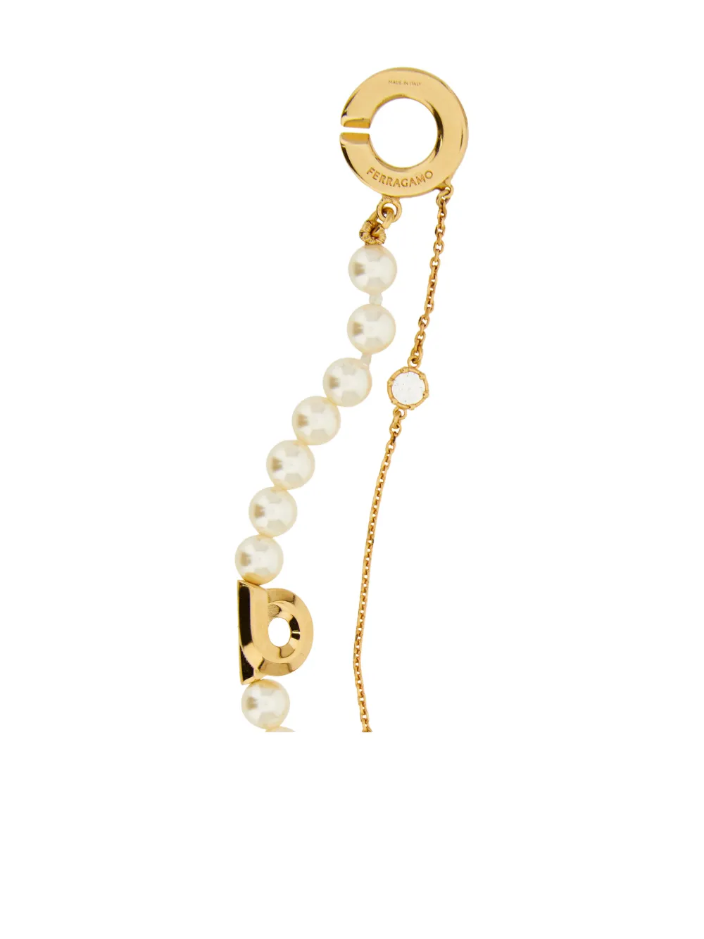 Ferragamo pearl gancini double strand bracelet - Goud