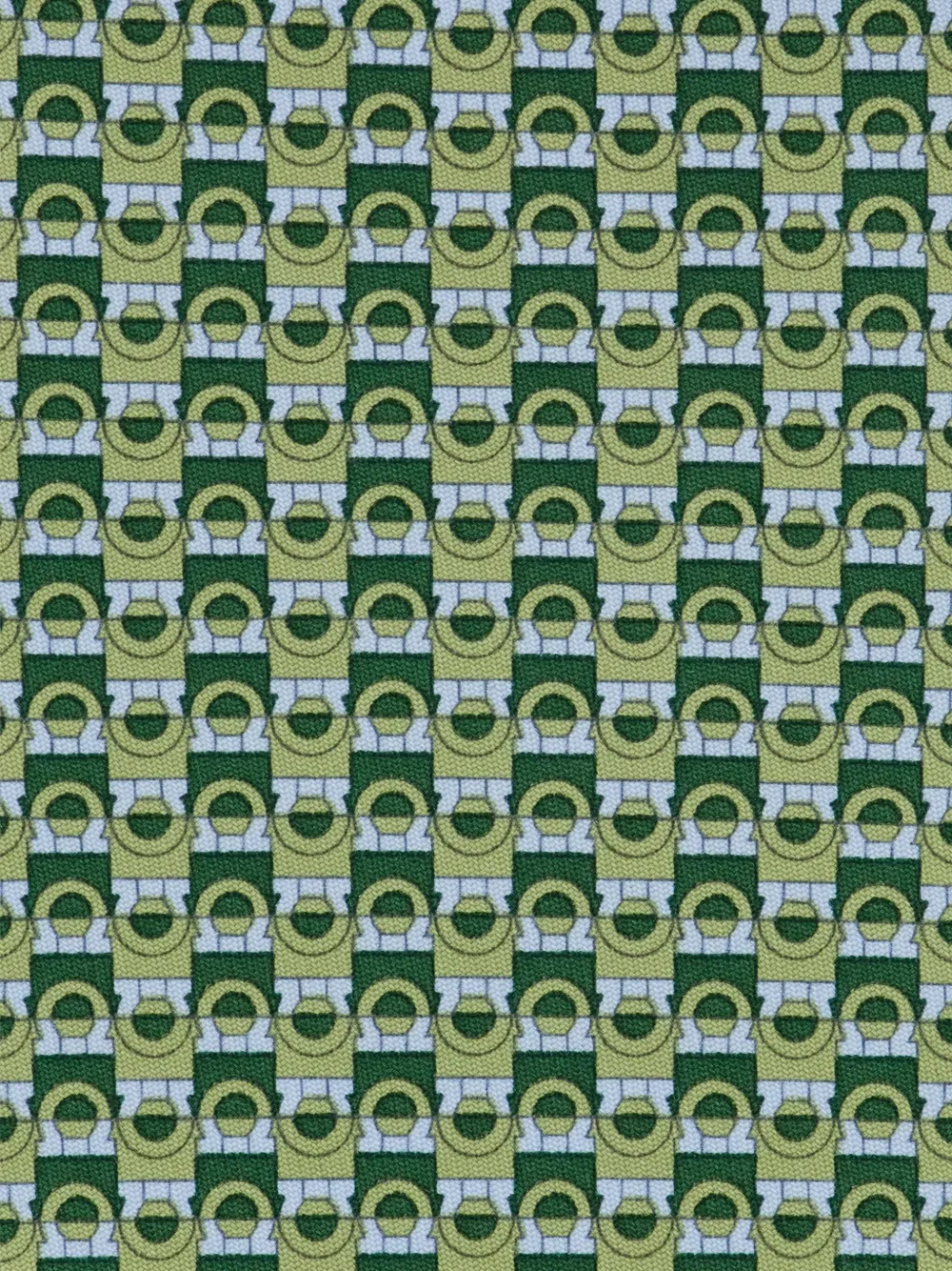 Ferragamo Zijden stropdas met Gancini-print Groen