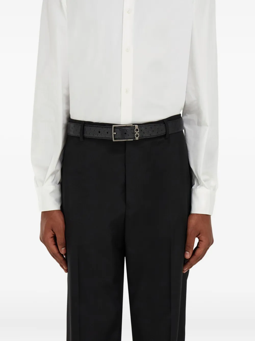 Ferragamo Leren riem Zwart