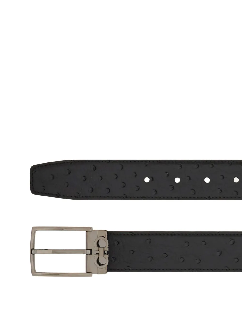 Ferragamo Gancini leather belt - Zwart
