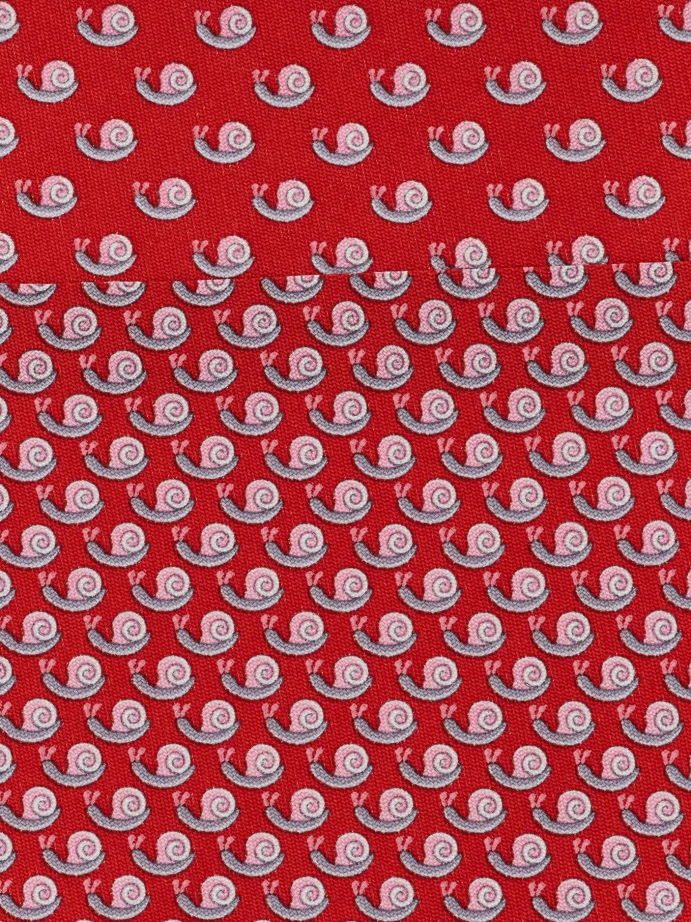 Ferragamo Zijden stropdas met slakkenprint Rood