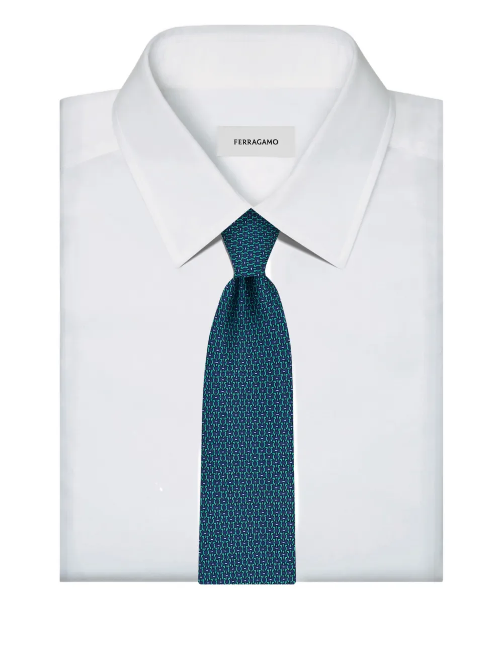 Ferragamo Gancini zijden stropdas met grafische print Blauw