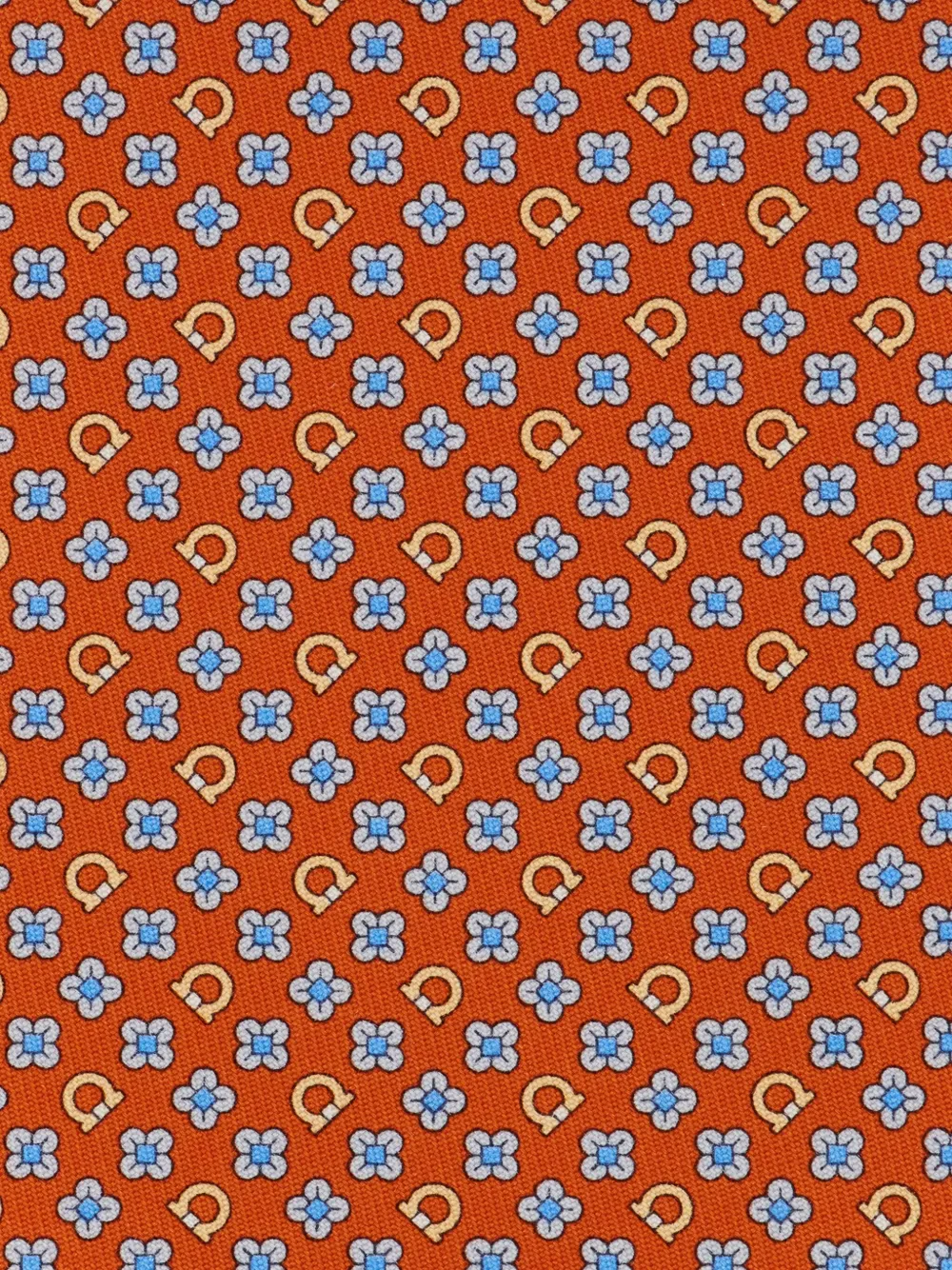 Ferragamo Gancini zijden stropdas met bloemenprint Oranje