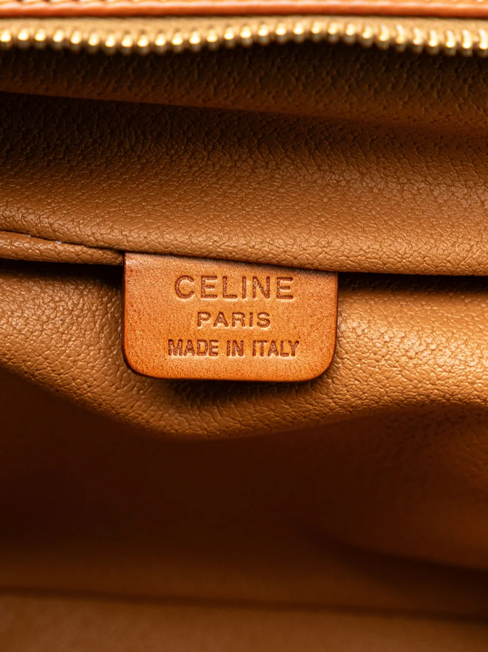 Pre-owned Celine 1995 Macadam Coated Canvas Vanity Bag In Brown