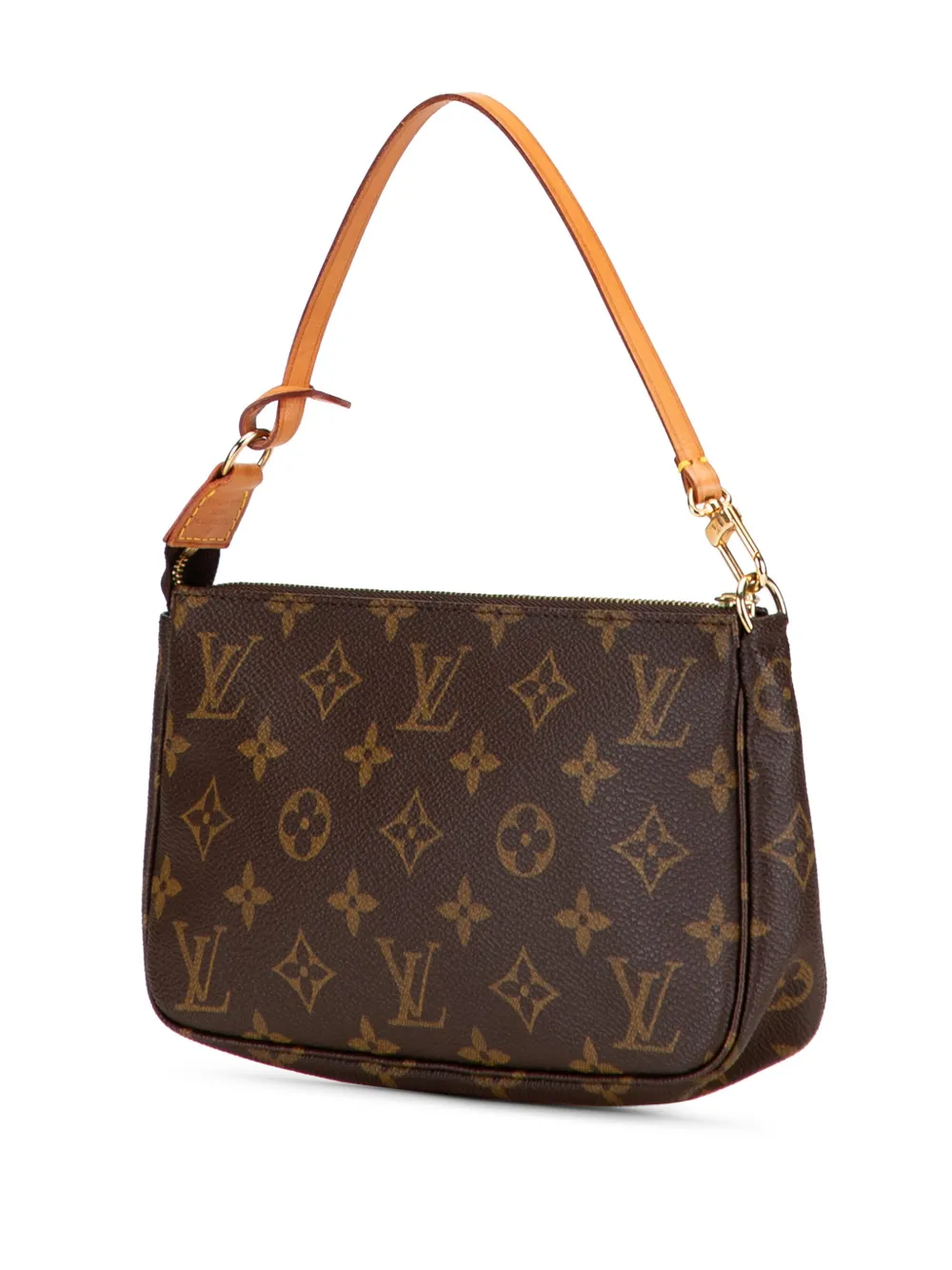 Pre-owned Louis Vuitton 1999 Monogram Pochette Accessoires Shoulder Bag In Brown