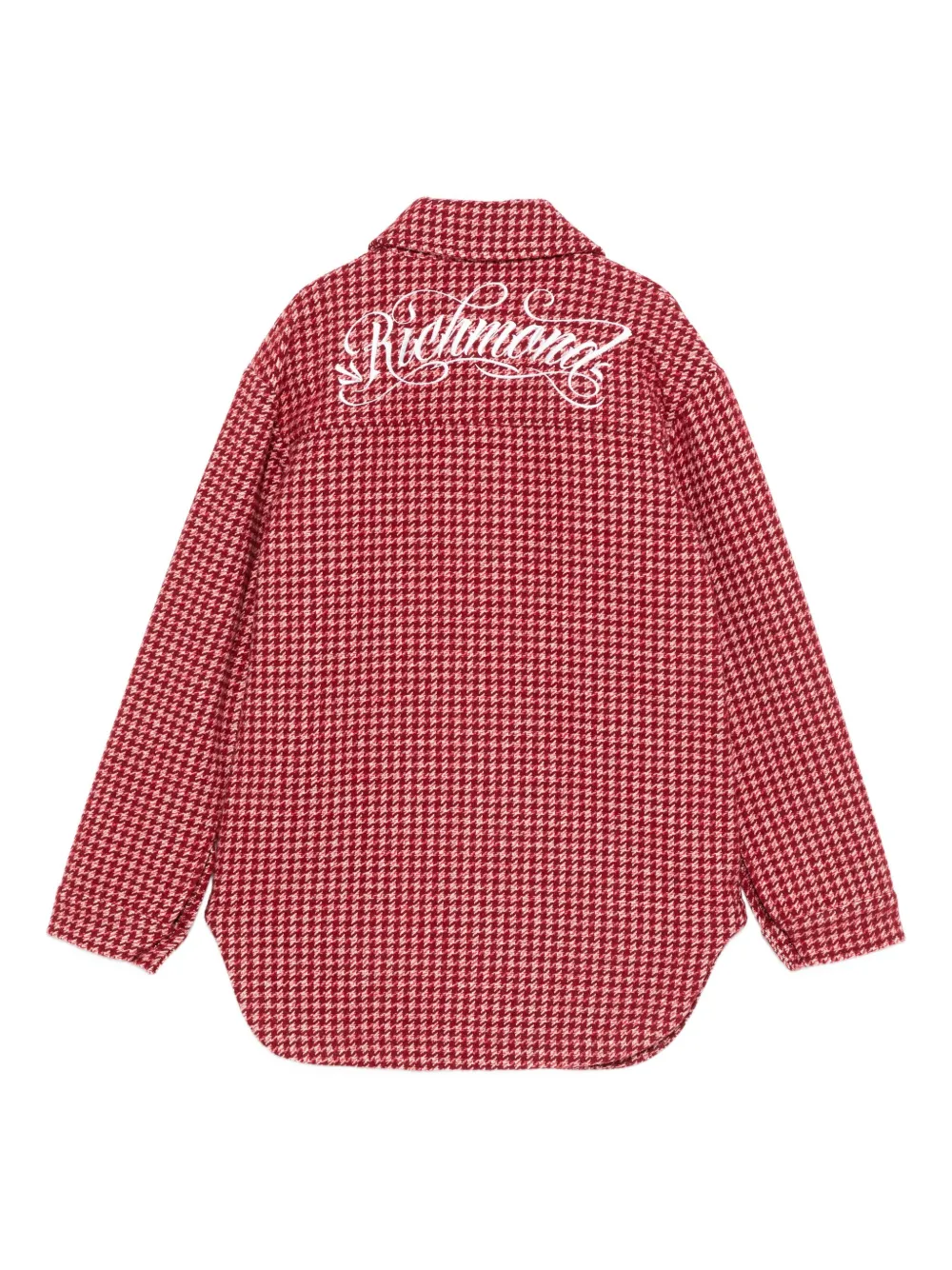 John Richmond Junior Shirt met pied-de-poule print en zak Rood