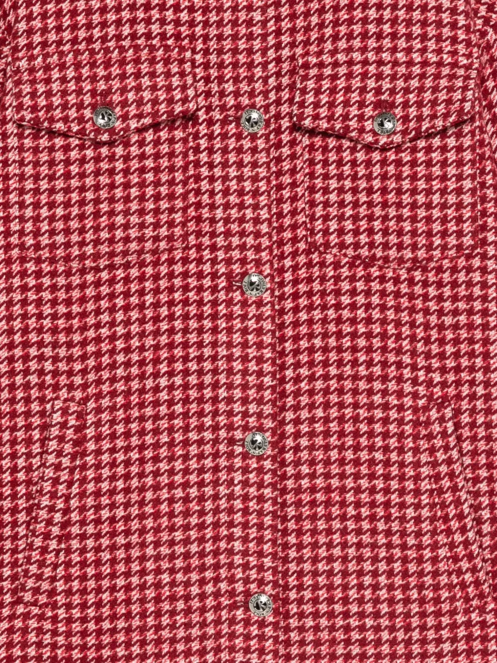John Richmond Junior Shirt met pied-de-poule print en zak Rood
