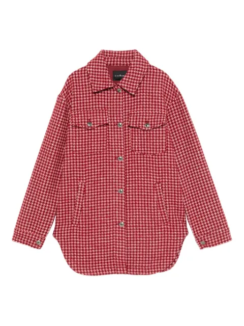 John Richmond Junior camisa con bolsillo y motivo pied de poule