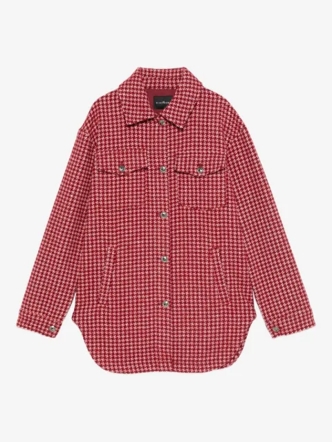 John Richmond Junior camisa con bolsillo y motivo pied de poule
