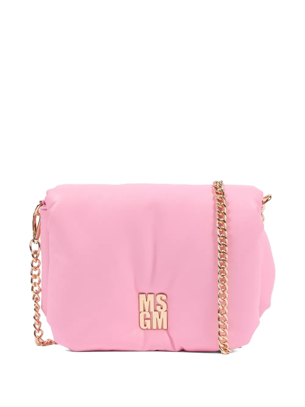 Msgm Logo Shoulder Bag In Pink