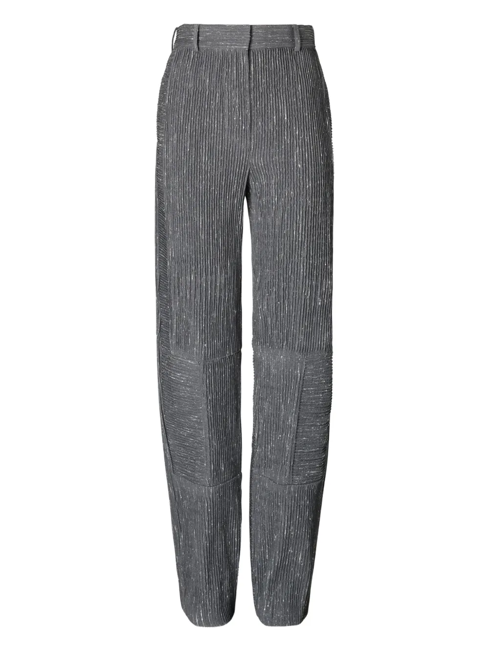 Tory Burch Panelled Wool-blend Trousers In Gray