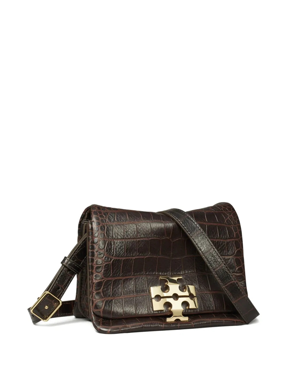 Tory Burch Charlie Leather Shoulder Bag In Brown