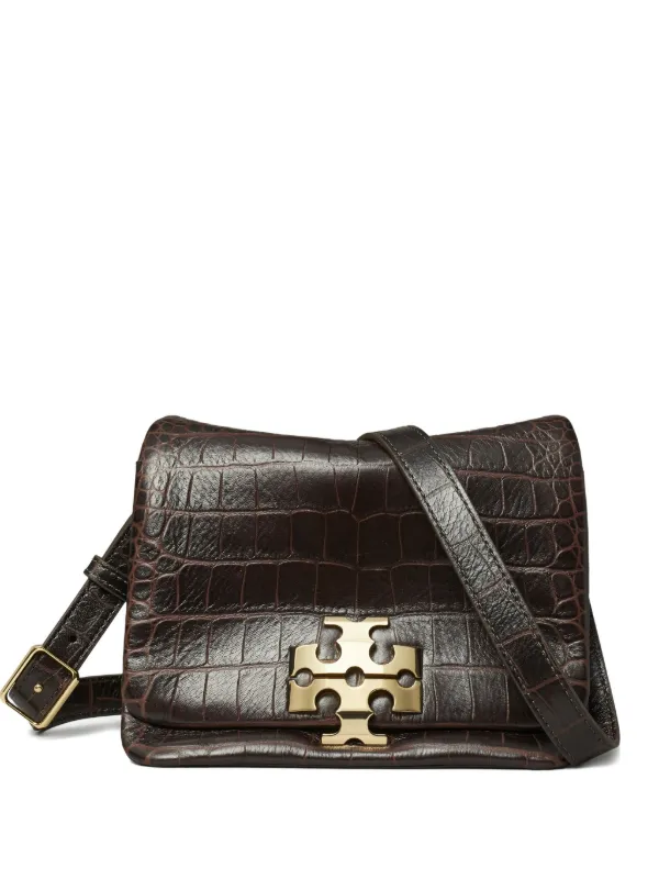 Tory Burch Charlie Leather Shoulder Bag Brown FARFETCH IN