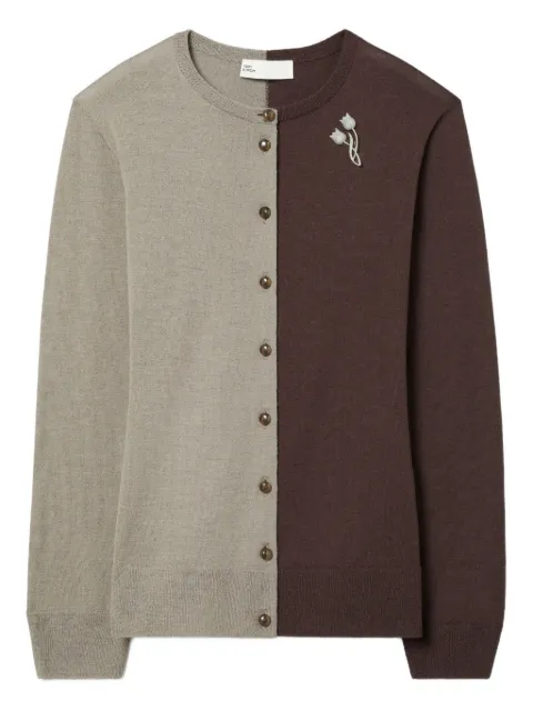 Tory Burch cardigan colour block à broche