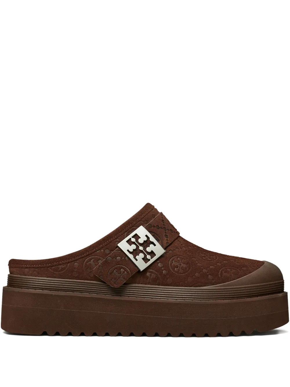 Tory Burch Mellow Shearling Platform Mule In Brown
