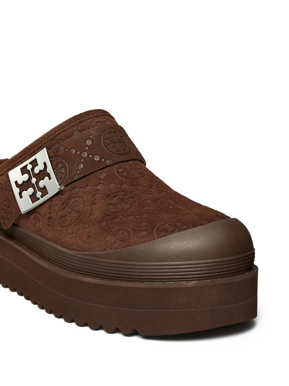 Tory Burch Mellow Shearling Platform Mule In Brown