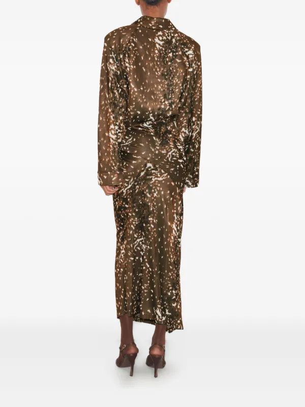 Tory Burch Abstract Print Long Sleeves Dress | Brown | FARFETCH GE Tory Burch Abstract Print Long Sleeves Dress | Brown | FARFETCH GE