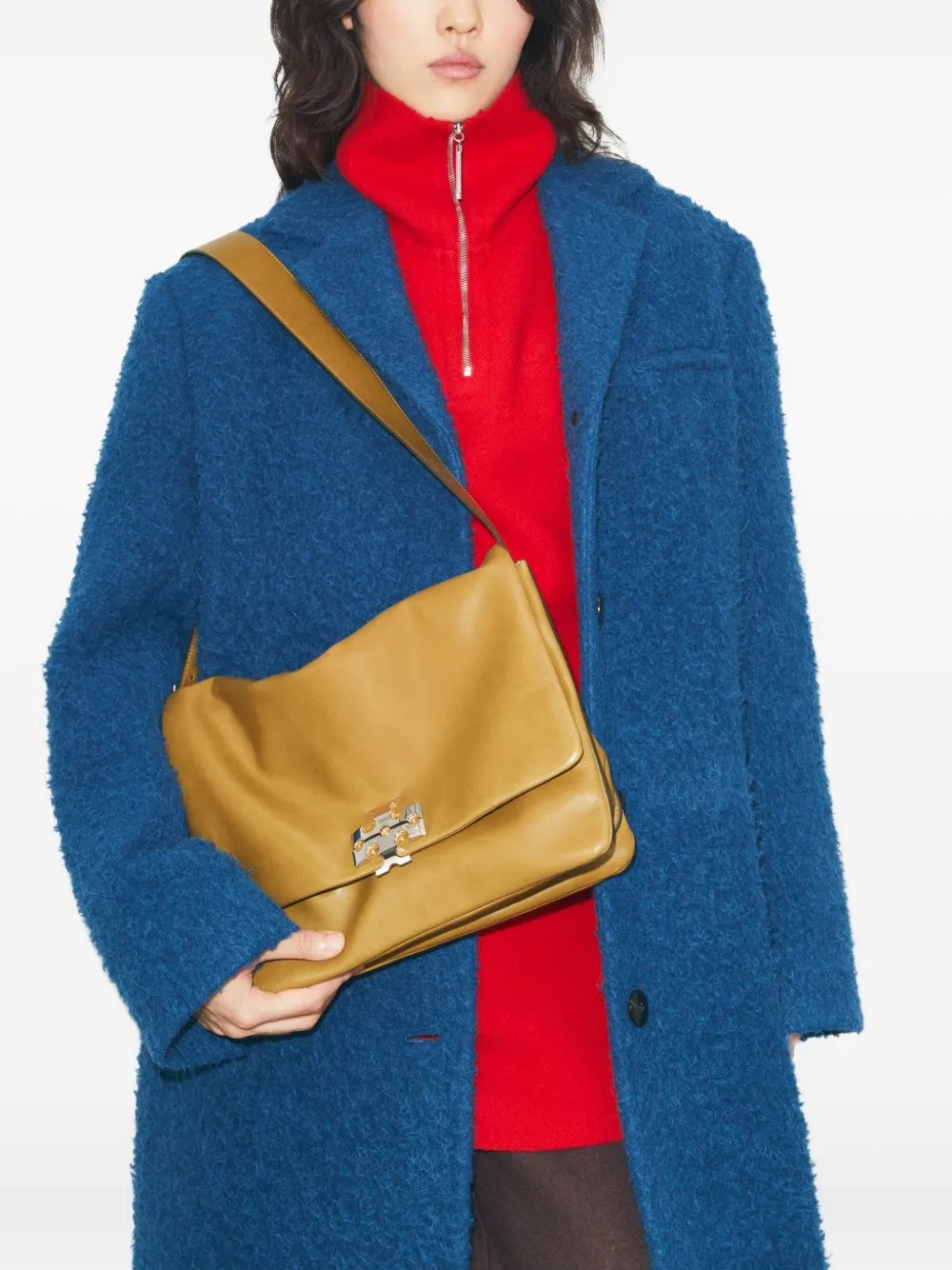 Tory Burch Charlie grote schoudertas - Bruin