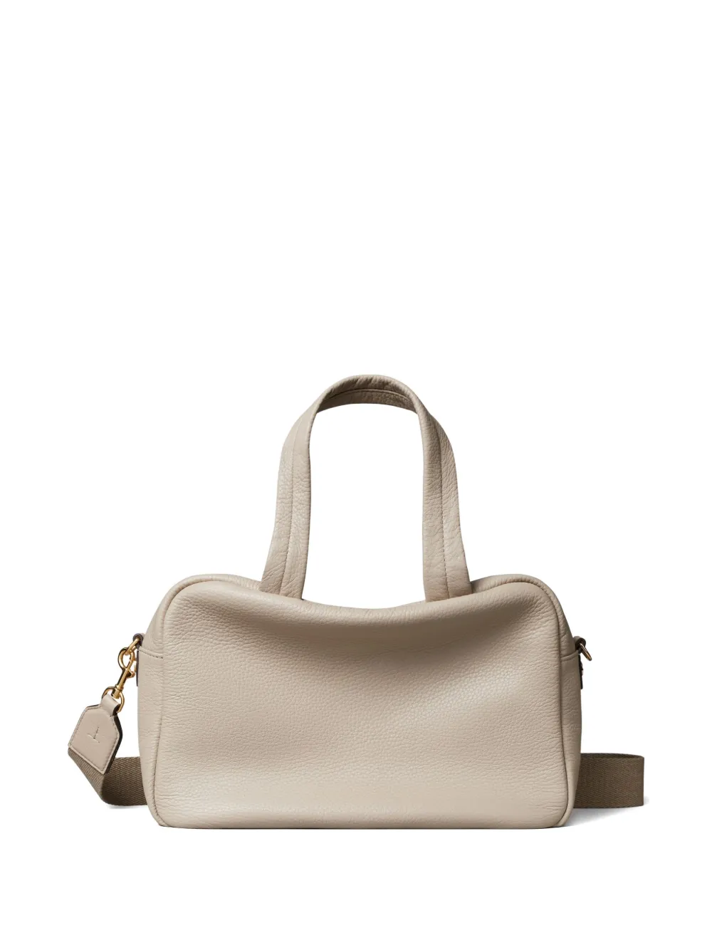 Tory Burch Zip Leather Tote Bag In Gray