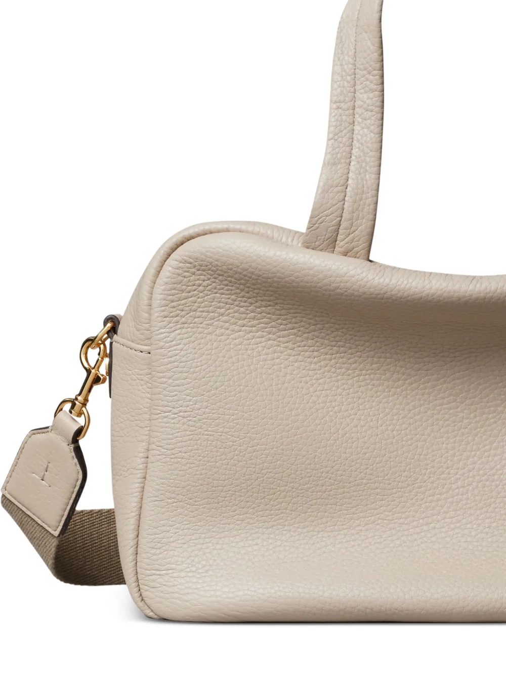 Tory Burch Zip Leather Tote Bag In Gray