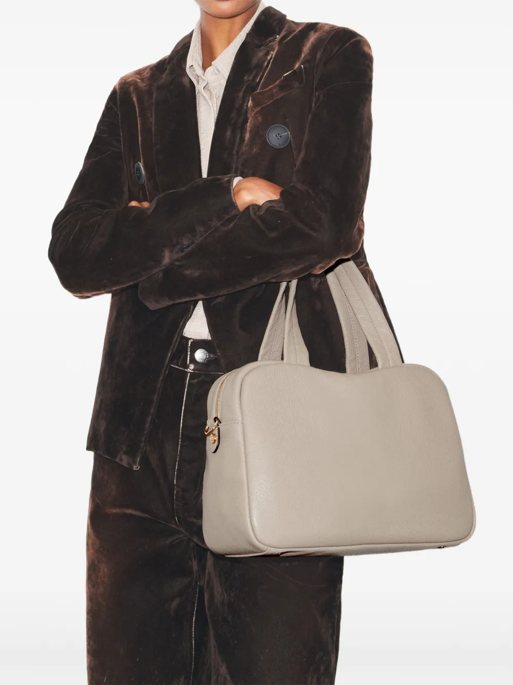 Tory Burch Leren shopper - Grijs