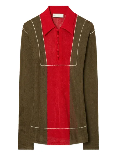Tory Burch colour-block wool polo shirt 