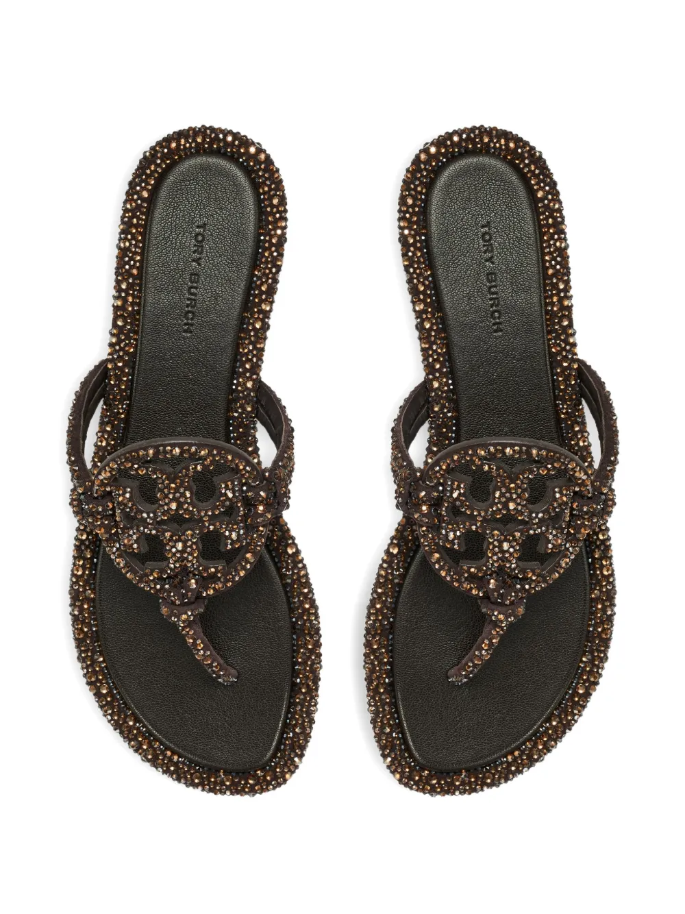Tory Burch Miller Knotted Crystal Sandals Cocoa In Brown