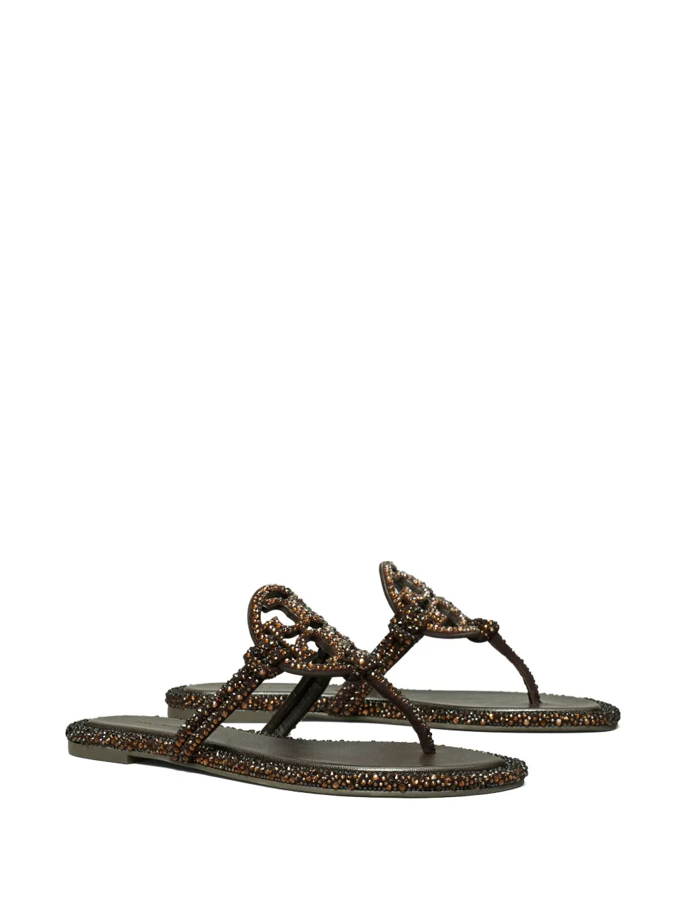 Tory Burch Miller Knotted Crystal Sandals Cocoa In Brown