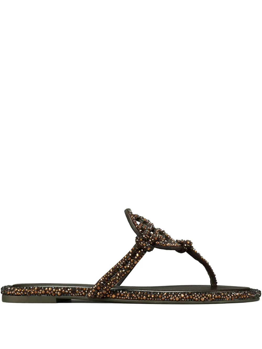 Tory Burch knotted crystal miller sandals Bruin
