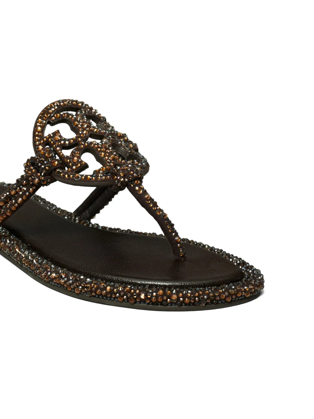Tory Burch Miller Knotted Crystal Sandals Cocoa In Brown