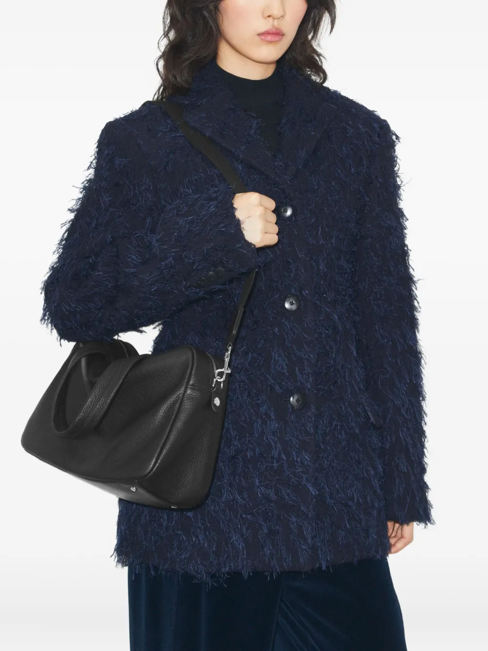 Tory Burch Leather Satchel Bag In Black