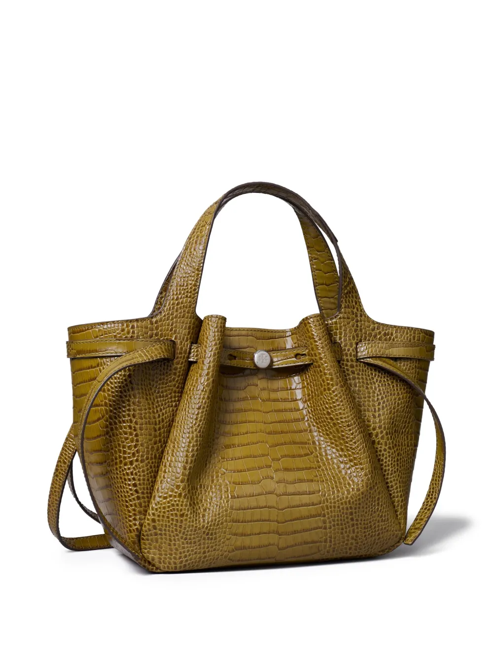 Tory Burch Romy kleine shopper met krokodillen-reliëf Groen
