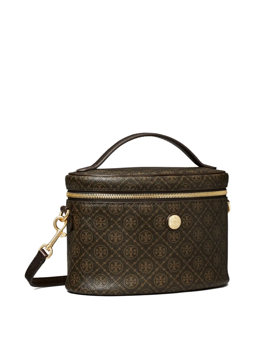 Tory Burch T Monogram Coated Canvas Soft Vanity Case In Brown