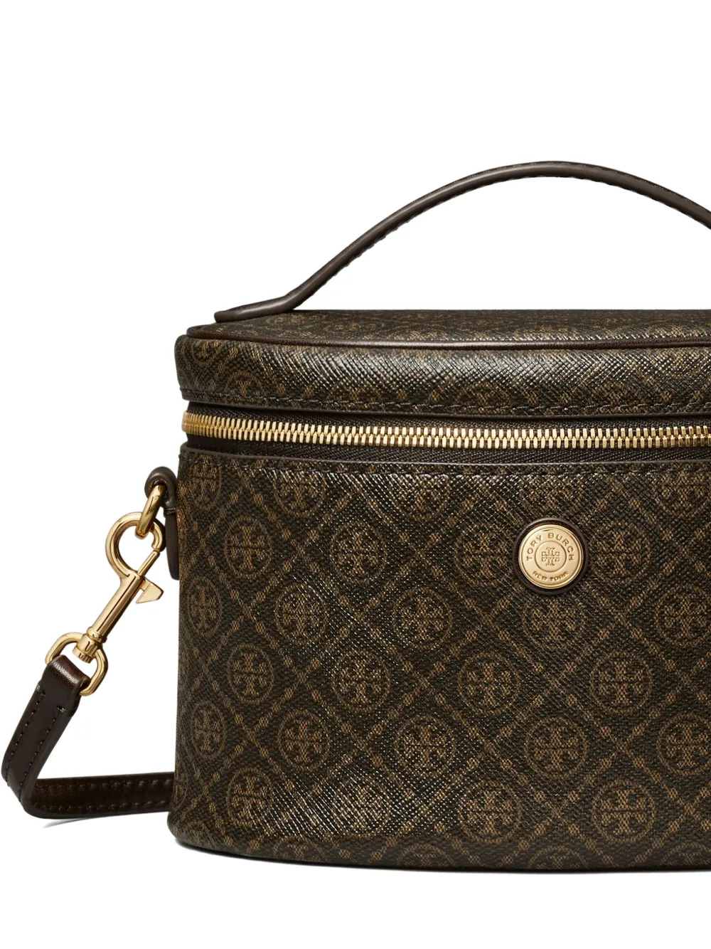 Tory Burch T Monogram Coated Canvas Soft Vanity Case In Brown
