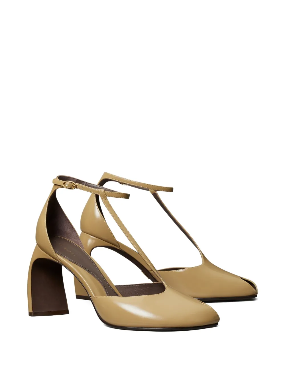 Tory Burch 90 mm schoenen met open neus en T-bandje Bruin