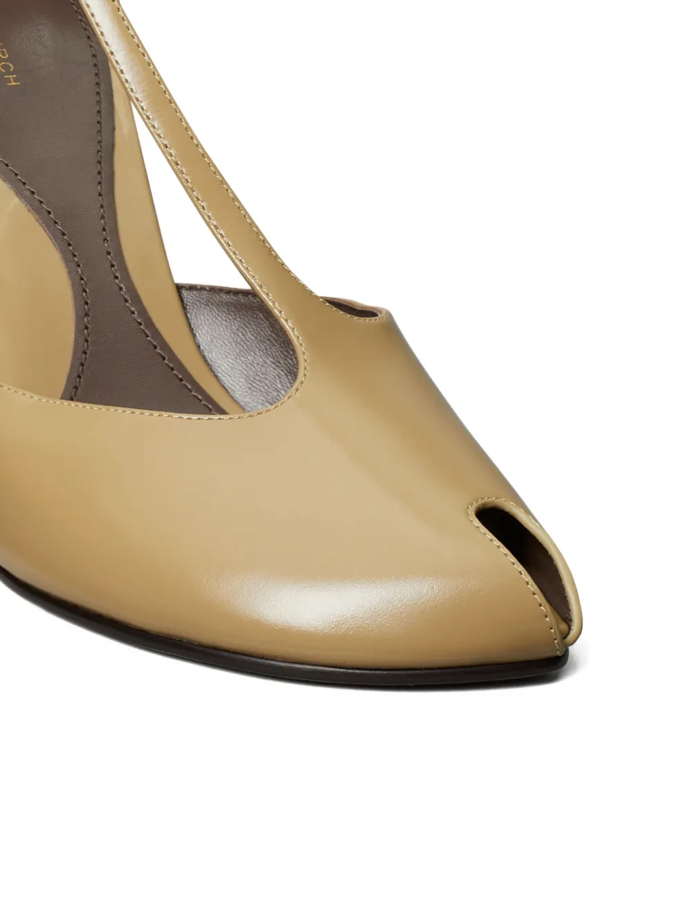 Tory Burch 90 mm schoenen met open neus en T-bandje Bruin