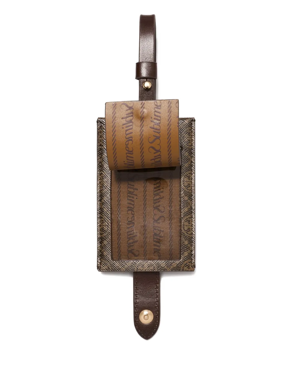 Tory Burch Monogram Coated Canvas Luggage Tag Accessories In Brown