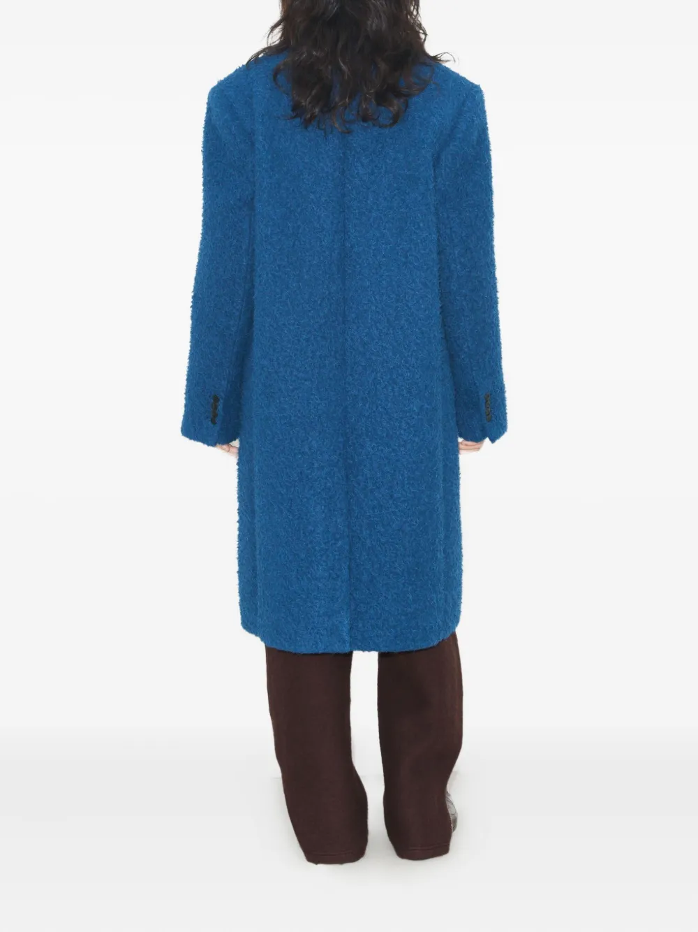 Tory Burch Button Wool Coat In Blue