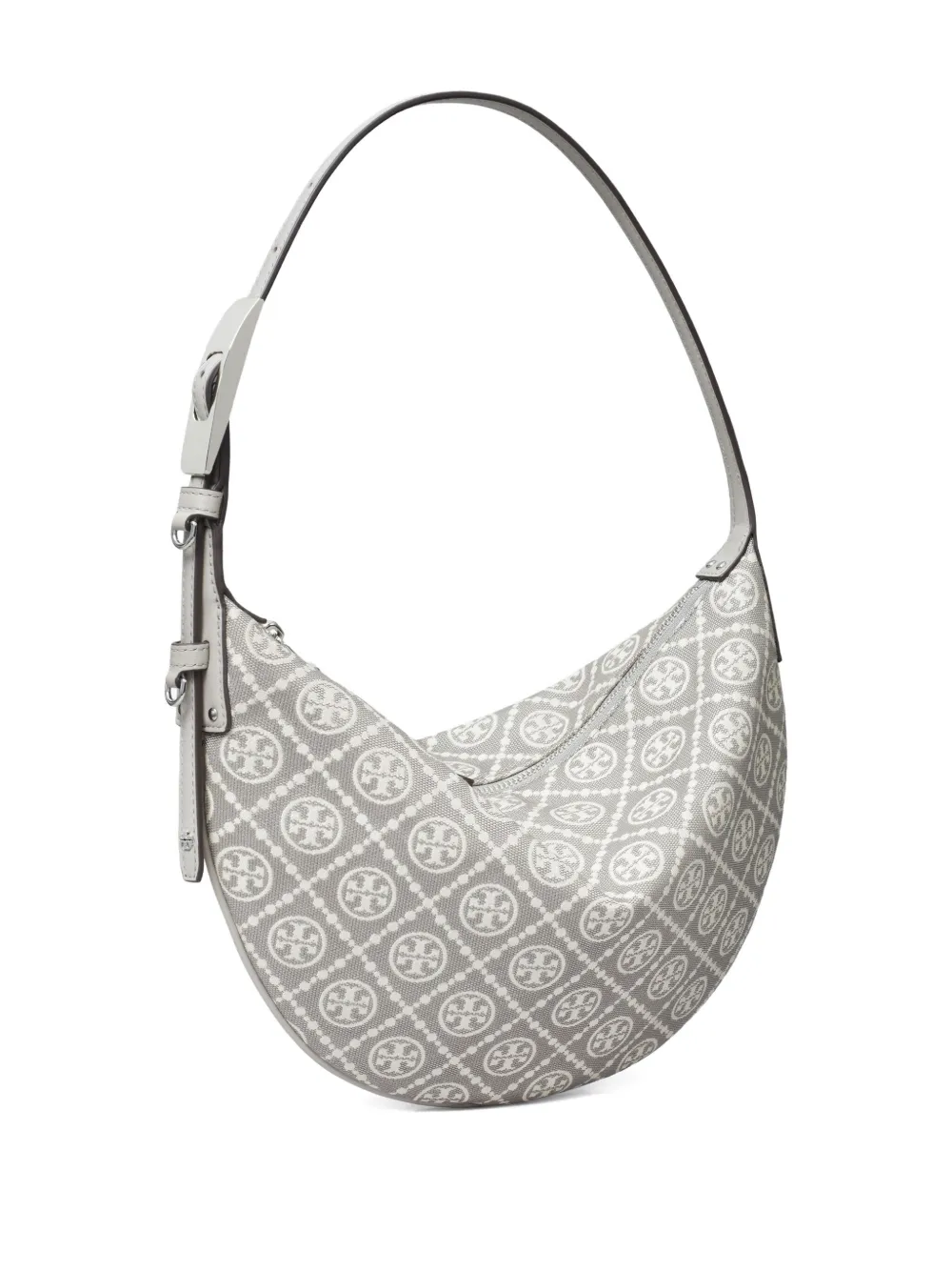 Tory Burch Small Balloon Monogram Utility Shoulder Bag In Gray