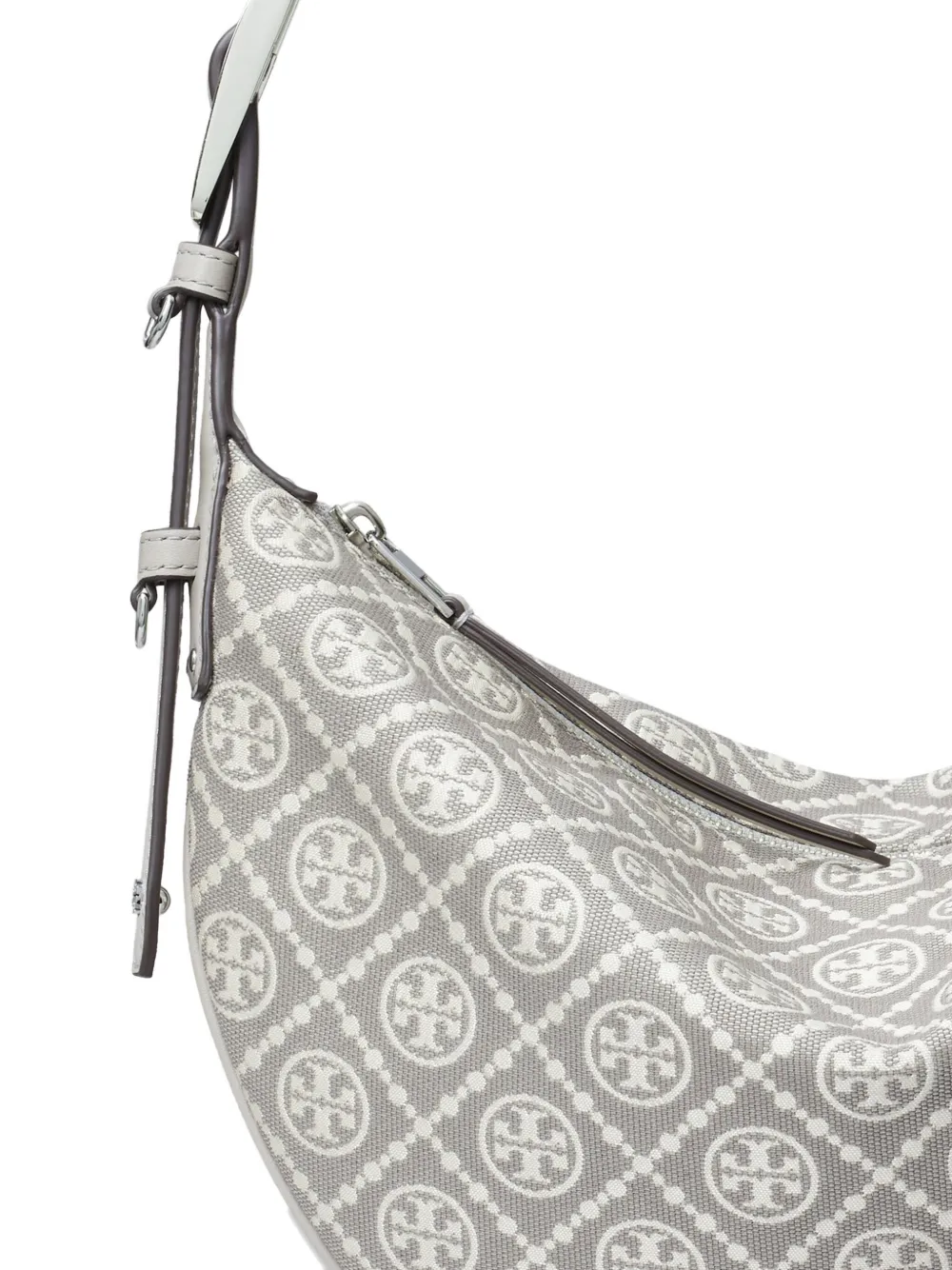 Tory Burch Small Balloon Monogram Utility Shoulder Bag In Gray