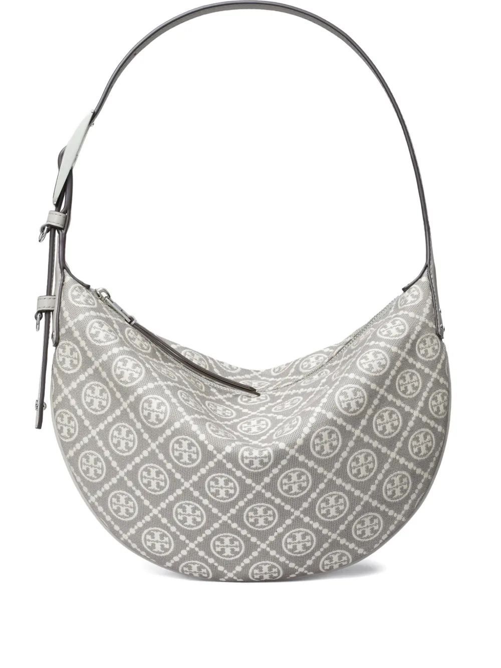 Tory Burch Small Balloon Monogram Utility Shoulder Bag In Gray